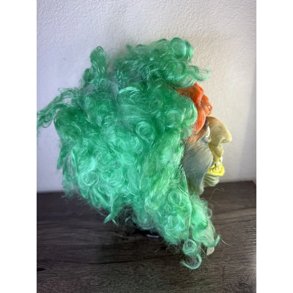 Vintage Fun World Mask #9223 Two Face Green Eyes Hair. 80s Costumes.